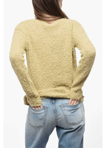 Pulovere casual GENTRYPORTOFINO Boucl Wool Pullover With Wide Neckline Yellow Femei (BM 15937895) 2