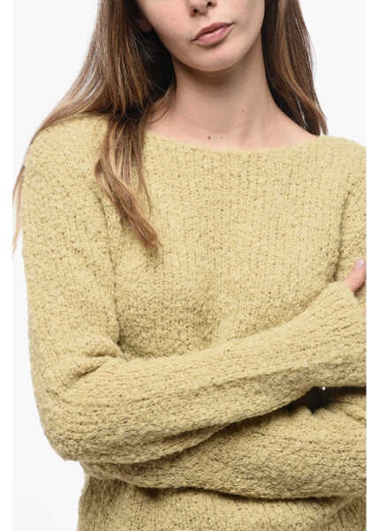 Pulovere casual GENTRYPORTOFINO Boucl Wool Pullover With Wide Neckline Yellow Femei (BM 15937895) 3