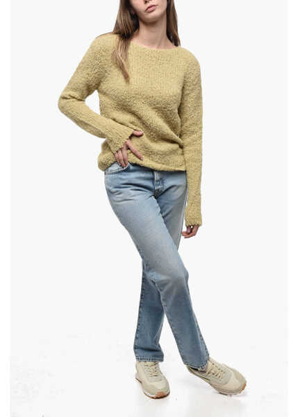 Pulovere casual GENTRYPORTOFINO Boucl Wool Pullover With Wide Neckline Yellow Femei (BM 15937895) 4