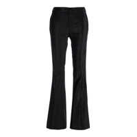 Pantaloni scurti 'Elsa' Black Flared Trousers With Velvet Effect In Cotton Blend Woman Femei