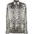 Dolce & Gabbana Grey Shirt With Leopard Print All-Over And Logo Lettering In Silk Man GREY