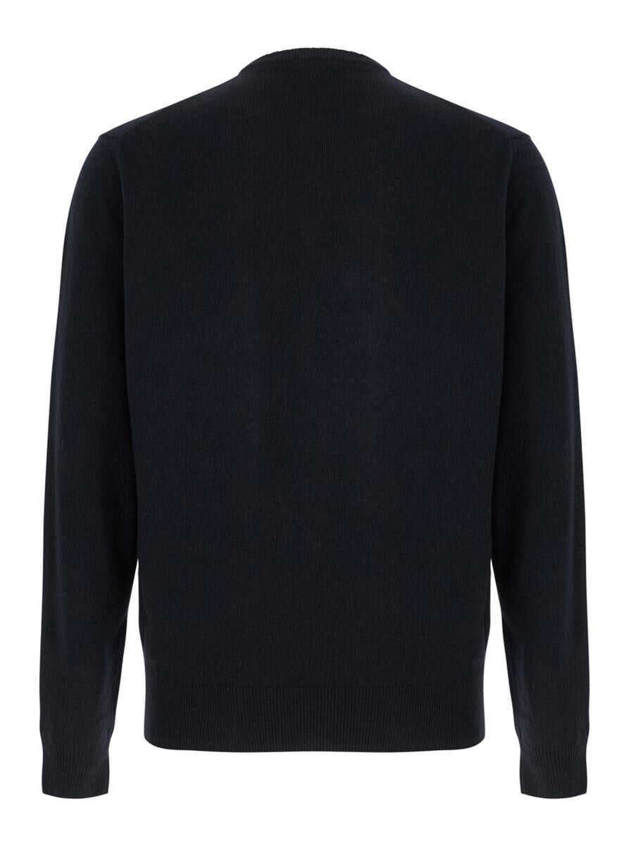 Pulovere PLAIN Dark Blue Crewneck Sweater In Merino Wool And Silk Blend Man BLUE Barbati (BM 15943631) 2