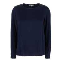 Topuri 'Adige' Blue Long Sleeve Top In Stretch Silk Woman Femei