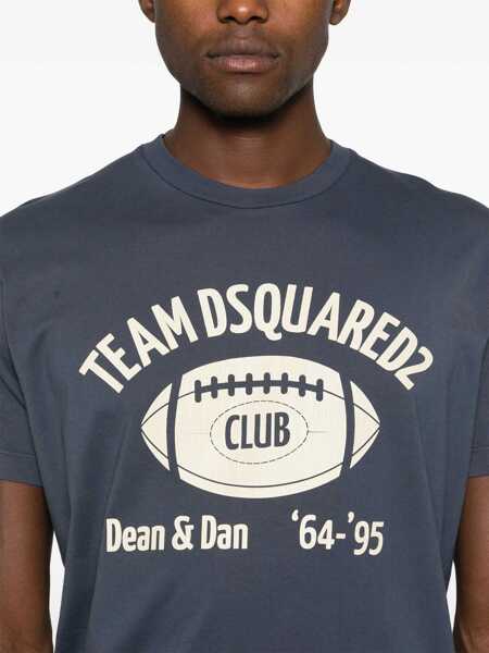 Tricouri DSQUARED2 DSQUARED2 Logo-Print T-Shirt BLUE Barbati (BM 15946295) 4