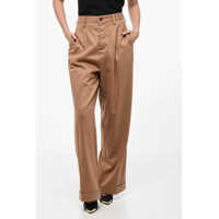 Pantaloni casual Flannel Loose-Fit Pants With Turn-Ups Femei