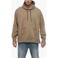 Hanorace Brushed Cotton Sweatshirt With Side Slit Barbati