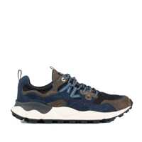 Sneakers Flower Mountain Yamano 3 Barbour Uni Suede And Technical Fabric Navy And Brown Barbati