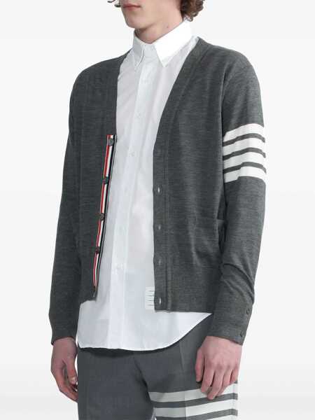 Cardigane Thom Browne Thom Browne Cardigan With Stripes GREY Barbati (BM 15962000) 3