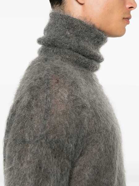 Pulovere Saint Laurent Saint Laurent Mohair Turtleneck Sweater GRAY Barbati (BM 15962963) 5