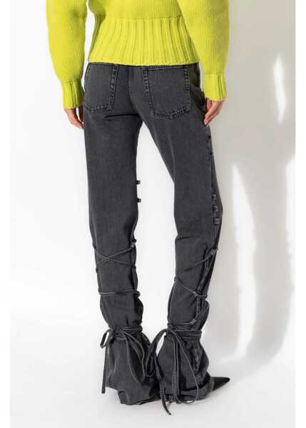 Blugi skinny Alexander McQueen Jeans With Knotted Detail BLACK Femei (BM 15969290) 4