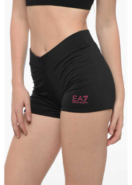 Pantaloni scurti Armani Ea7 Tech Fabric Shorts With Printed Logo Black Femei (BM 15969614) 3