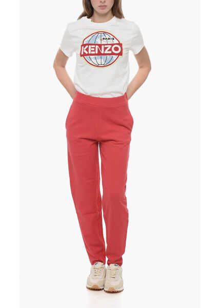 Pantaloni de trening Armani Emporio Brushed Cotton Sweatpants With Flush Pockets Pink Femei (BM 15969623) 4