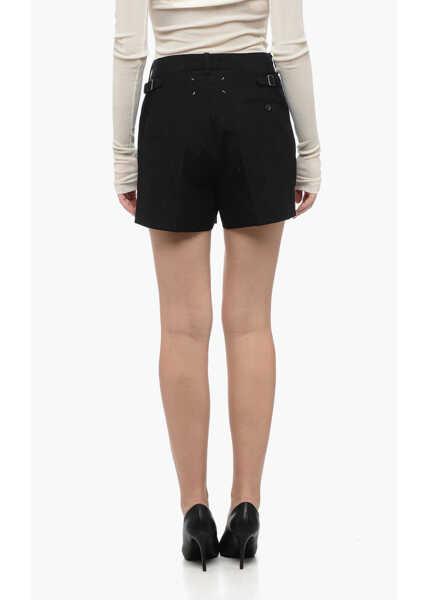 Pantaloni scurti Maison Margiela Mm0 Single-Pleated Wool Blend Shorts Black Femei (BM 15969656) 2