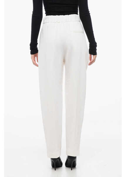 Pantaloni casual forteforte Cotton And Virgin Wool Single-Pleat Pants White Femei (BM 15969737) 4