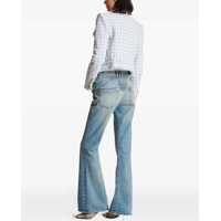 Blugi Balmain Dama - Blugi drepti Balmain Vintage Washed Cropped Fit Bootcut Denims Blue Femei (BM 15969815) - B-mall.ro