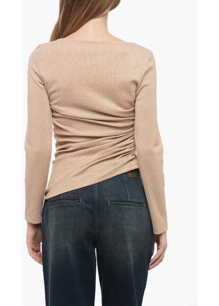 Bluze STEPHAN JANSON Lurex Top With Drapped Detail Beige Femei (BM 15969824) 2