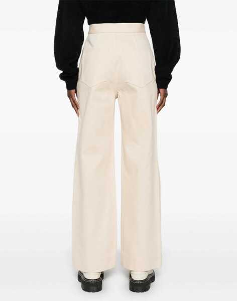 Pantaloni casual Jil Sander Flared Pants IVORY Femei (BM 15970055) 4
