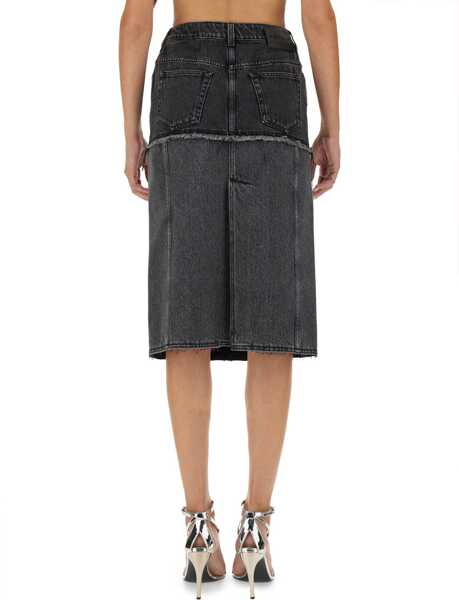 Fuste casual Alexander McQueen Two-Tone Denim Skirt BLACK Femei (BM 15970142) 3
