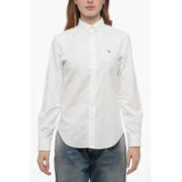 Camasi casual Solid Color Button-Down Collar Shirt With Embroidered Logo Femei