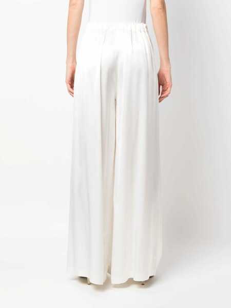 Pantaloni office Fabiana Filippi Double-Pleated Palazzo Pants With Satin Effect White Femei (BM 15970388) 4