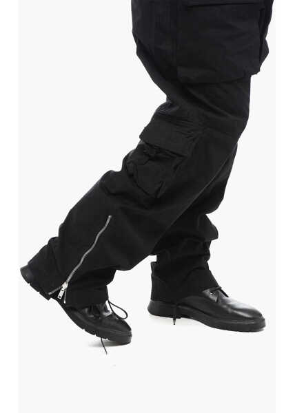 Pantaloni casual 1989 STUDIO Cotton Blend Desert Cargo Pants Black Femei (BM 15970421) 4