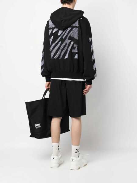 Bluze de trening Off-White Cotton Hoodie With Patch Pocket Black Barbati (BM 15970595) 2