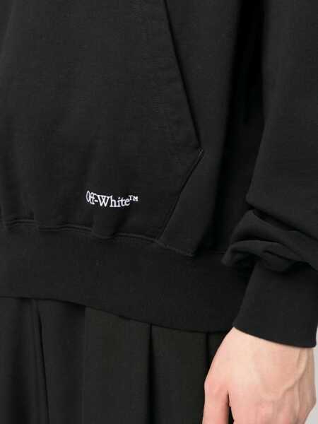 Bluze de trening Off-White Cotton Hoodie With Patch Pocket Black Barbati (BM 15970595) 5