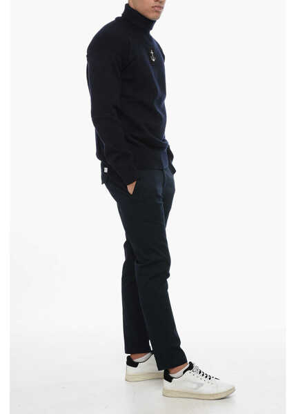 Pulovere casual Jil Sander Turtleneck Anchor Pullover With Front Patch Blue Barbati (BM 15970658) 4