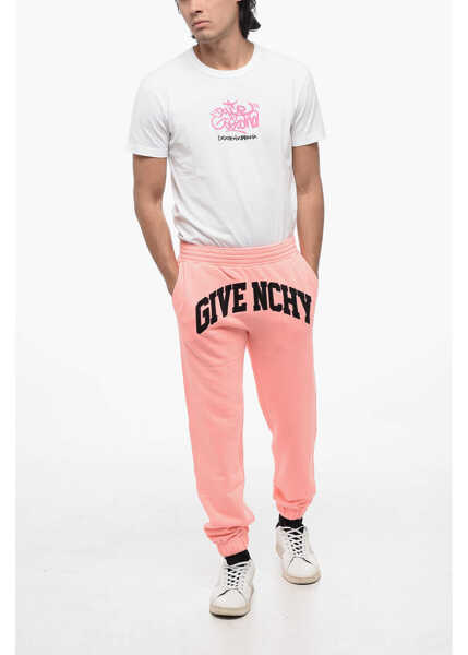 Pantaloni de trening Givenchy Brushed Cotton Sweatpants With Logo Patch Pink Barbati (BM 15970892) 4