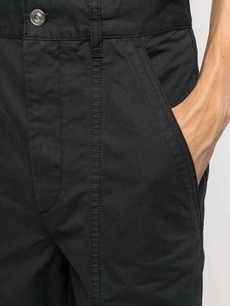 Pantaloni casual Isabel Marant Cotton Carrot Fit Pants With Belt Loops Blue Barbati (BM 15971036) 5