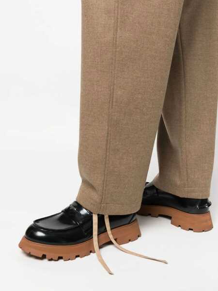 Pantaloni casual Kenzo Twill Wool Cargo Pants With Drawstringed Ankle Beige Barbati (BM 15971039) 5