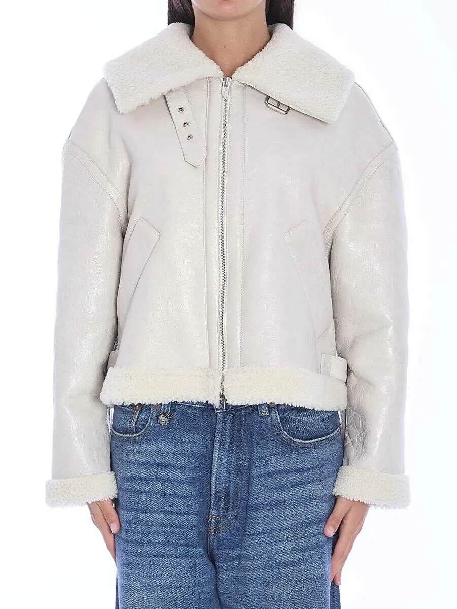 Geci Salvatore Santoro Shearling Jacket WHITE Femei (BM 15973934) 1