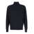 PLAIN Dark Blue Turtleneck Sweater In Merino Wool And Silk Blend Man BLUE