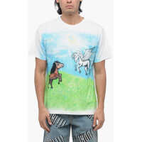 Tricouri Printed Organic Cotton Crew-Neck T-Shirt Barbati