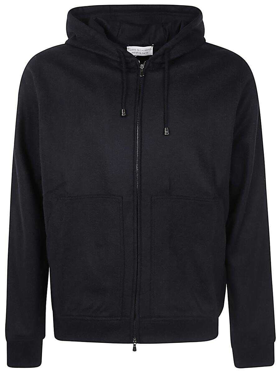 Bluze de trening FILIPPO DE LAURENTIIS Filippo De Laurentiis Long Sleeves Hoodie Fullzip Clothing Black Barbati (BM 16005653) 1