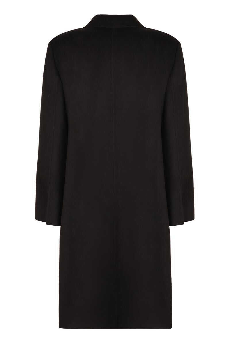 Paltoane Fendi Fendi Double-Breasted Wool Coat Black Femei (BM 16012166) 2