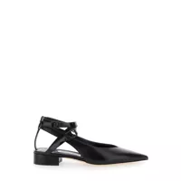 Balerini 'Jemima' Black Flat Shoes With Logo Detail In Smooth Leather Woman Femei