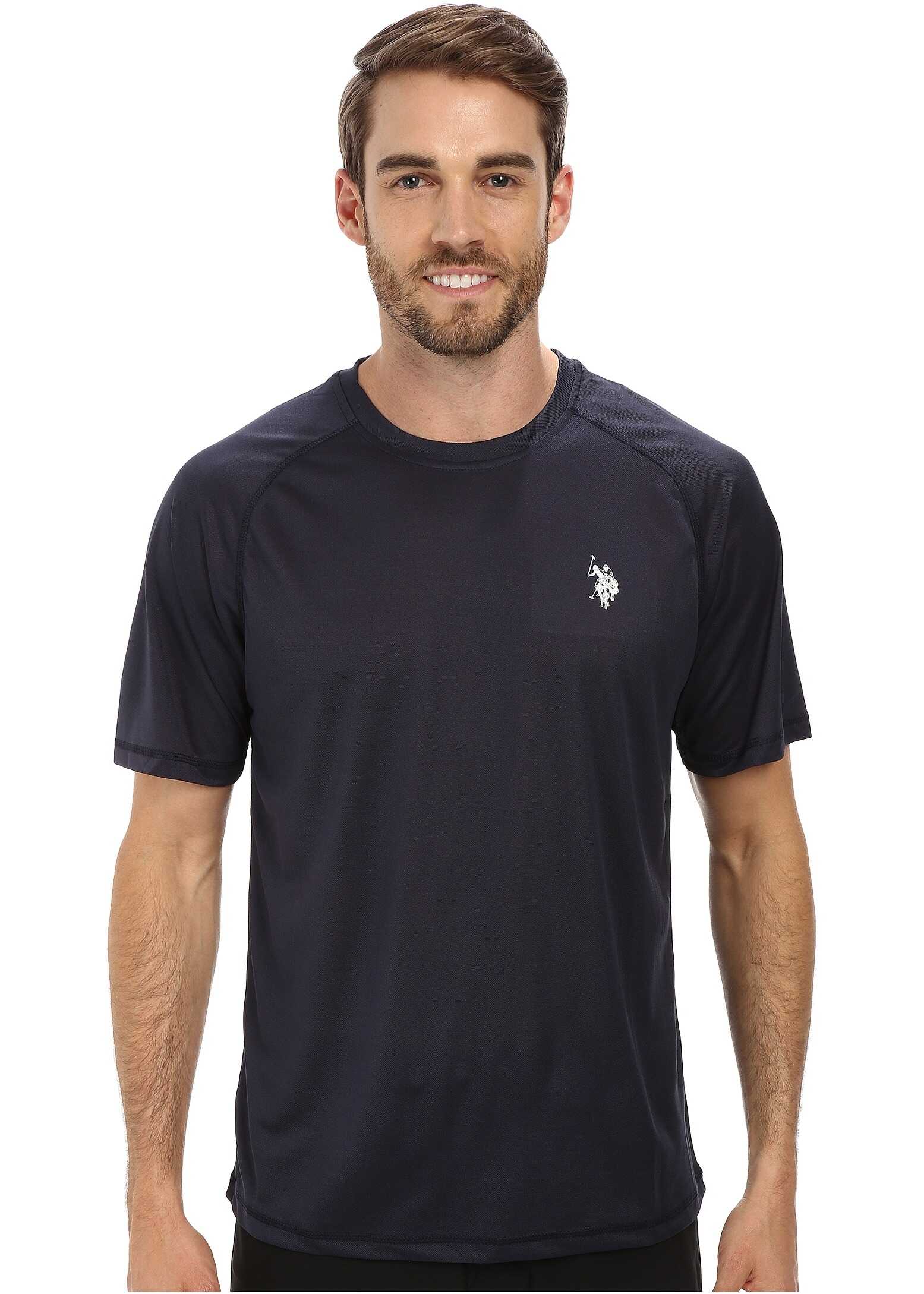 Tricou U.S. POLO ASSN. Solid Rashguard UPF 50+ Swim T-Shirt Classic Navy