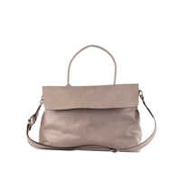 Genti de mana Dondup Light Gray Glossy Leather Bag Femei
