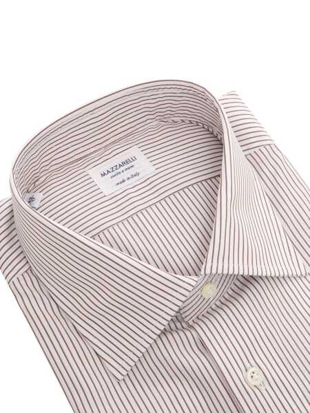Camasi casual Mazzarelli Camicie STRIPED COTTON SHIRT Brown Barbati (BM 16056452) 2