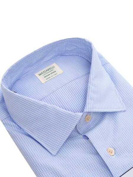 Camasi casual Mazzarelli Camicie GEOMETRIC PATTERN COTTON SHIRT Light Blue Barbati (BM 16056455) 2
