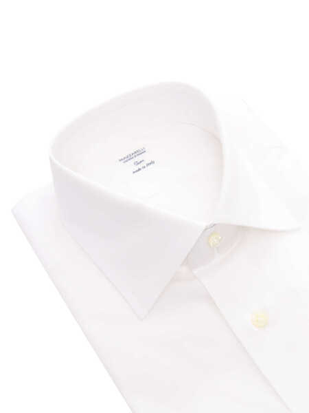Camasi casual Mazzarelli Camicie WHITE COTTON SLIM FIT SHIRT White Barbati (BM 16056461) 2