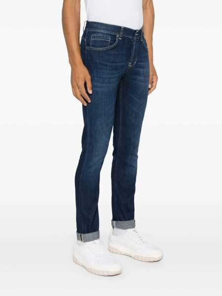Blugi drepti Dondup GEORGE PANTS Blue Barbati (BM 16056761) 3