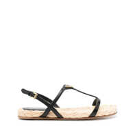 Sandale Prada Enamel Triangle-Logo Flat Sandals Femei