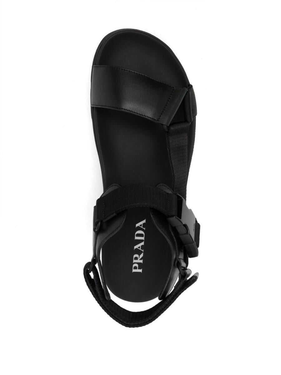 Sandale Prada Prada Buckle-Fastening Open-Toe Sandals Black Barbati (BM 16059413) 4