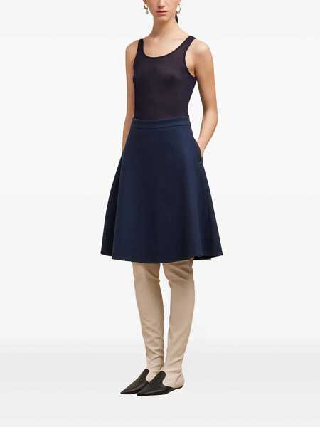 Fuste AMI Paris AMI Paris Viring-Wool Blend A-Line Skirt NIGHT BLUE Femei (BM 16064609) 3