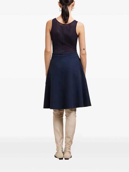 Fuste AMI Paris AMI Paris Viring-Wool Blend A-Line Skirt NIGHT BLUE Femei (BM 16064609) 4