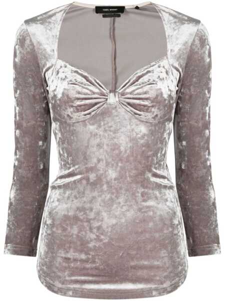 Topuri Isabel Marant Isabel Marant Gubaia Top Clothing 02SN SNOW GREY Femei (BM 16065758) 1