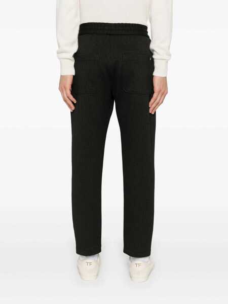 Pantaloni Dondup Dondup Dom Trousers Punto Milano Striped Clothing Black Barbati (BM 16070231) 4