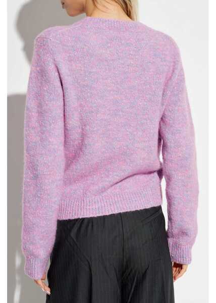 Pulovere casual Ganni Jersey With Logo PINK Femei (BM 16071881) 4